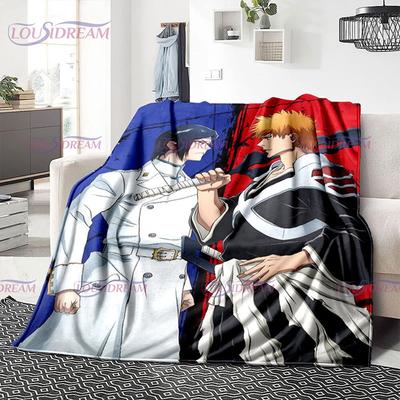 Anime BLEACH Thousand-Year Blood War Blanket Soft Flannel Throw Blanket for Home Bedroom Sofa Travel Office Rest Cover Blanket