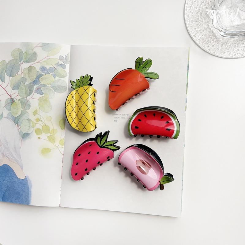 Cute and Versatile Hair ClipsFruit and Vegetable Grabber Back of The Head Updo Shark Clip Hair Accessory