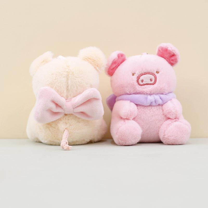 Charming Butterfly Pig Plush Keychain Soft Short Plush Piggy Toy Doll