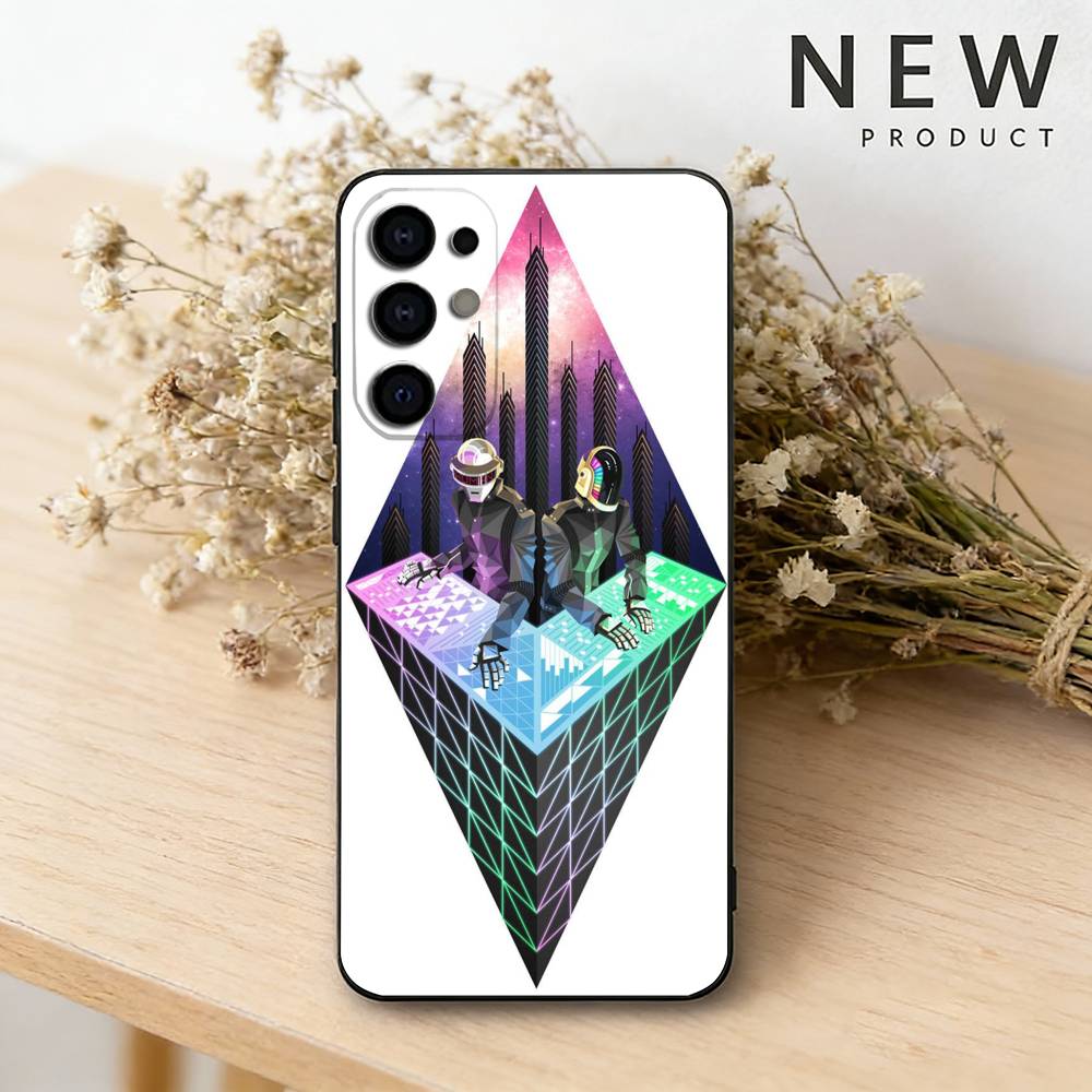 Hot Daft Punk Cool Phone Case For Samsung S26,25,24,23,22,30,21,10,9,Ultra,Plus,Lite Black Soft Case