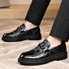 Luxury Brand Loafers Business Formal Crocodile Patterned Leather Shoes Men's British Buckle Soft Sole Comfortable Wedding Shoes