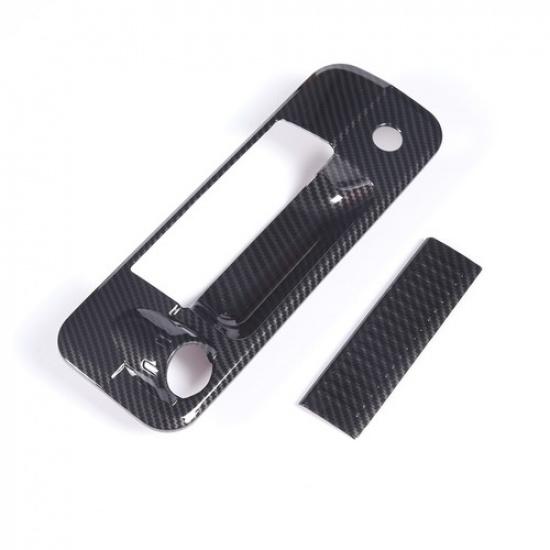 ABS Carbon Look Rear Tailgate Handle Cover Gate Handle Trim For Tundra 2007-2013