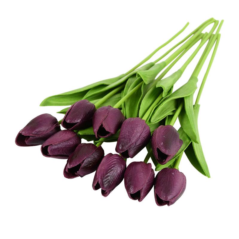 10 Stück Tulpen-Kunstblumen, fühlen sich echt an, künstlicher Blumenstrauß aus PE, für Hochzeitsdekoration, Blumen, Hausgarten-Dekoration