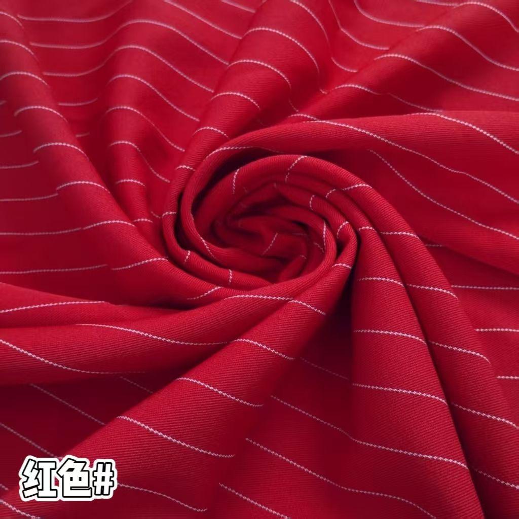 Klassischer Streifenanzugstoff Knitterfest pro Meter für Hosen Röcke Uniformen DIY Nähstoff Hängend Elastizität Weiß Rot