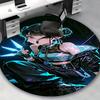 1pc Anime Tattoo Design Round Carpet - Office Chair Mat, Non-Slip Rug for Home Decor, Living Room, Bedroom, Game Room & Dormitory, Suitable for All Se