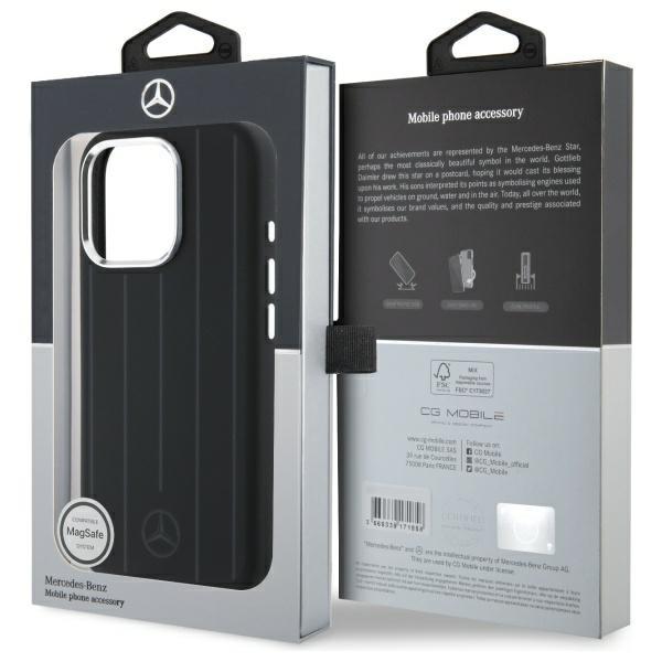 Mercedes Mehmp16X23Suvsk Iphone 16 Pro   Max 6.9 Czarny/Black Hardcase Silicone Vertical Tonal Stripes Magsafe