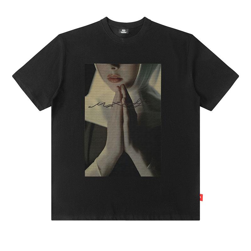 European And American High Street Abstract Printing T-Shirt Oversize Large Version Casual Cotton Short-Sleeved T-Shirt Men And Women