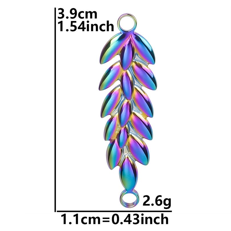 5pcs Plant Charm Ear Of Wheat Tree Leaf Stainless Steel Pendants For Jewelry Making Supplies Ginkgo Leaf DIY Earrings Bracelets