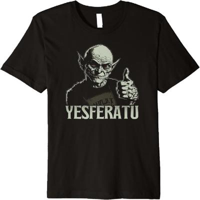 Yesferatu, Lustiges Halloween Dracula Vampir Premium T-Shirt