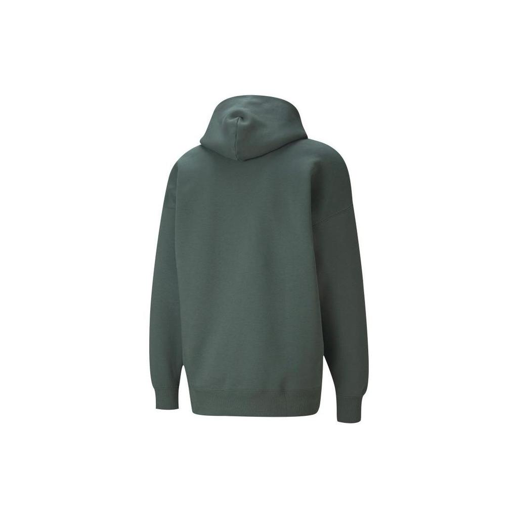 Puma Logo Pullover Hoodie Long Sleeve Sweatshirt Men Tops Green 534364-68