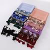 Handmade Alloy Love Flower Chiffon Hijab Beads Scarves Plain Shawls Women Sunscreen Headscarf Head Wrap Hijabs Ramadan Turban