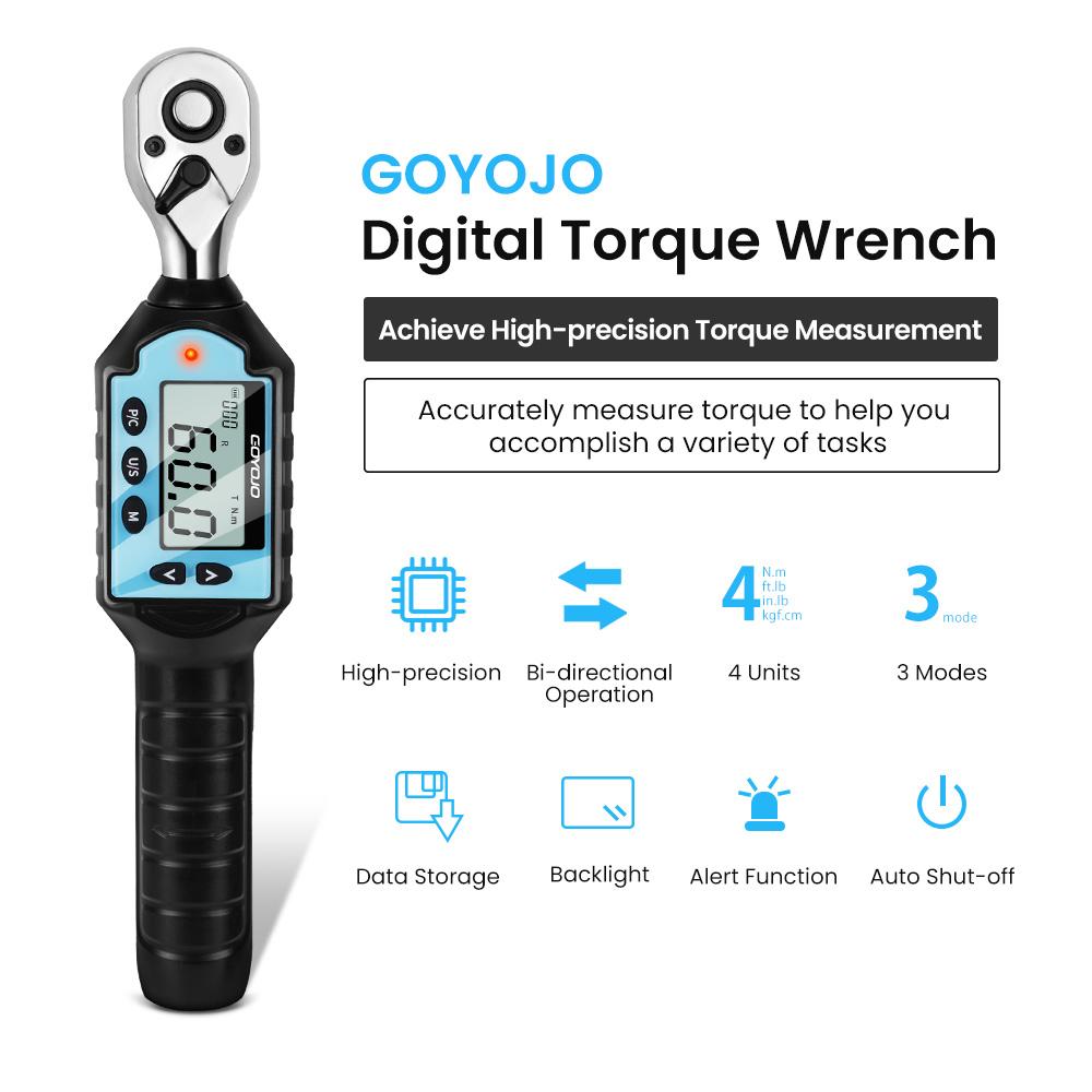 New Digital Preset Torque Wrench 1/2" 3/8" 1/4"  Bidirectional Ratchet Head Professional Adjustable Bicycle Repair Hand Tools
