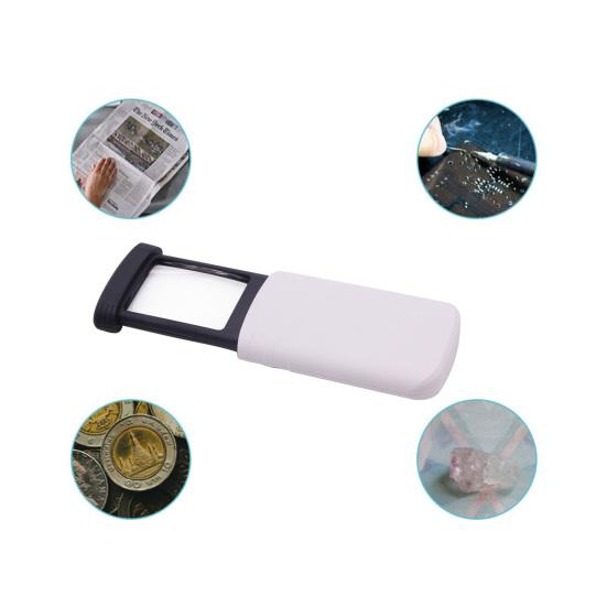 Magnifying Glass with LED Light Pull-Out Portable Magnifier Elderly Reading Pocket Loupe for Traveling