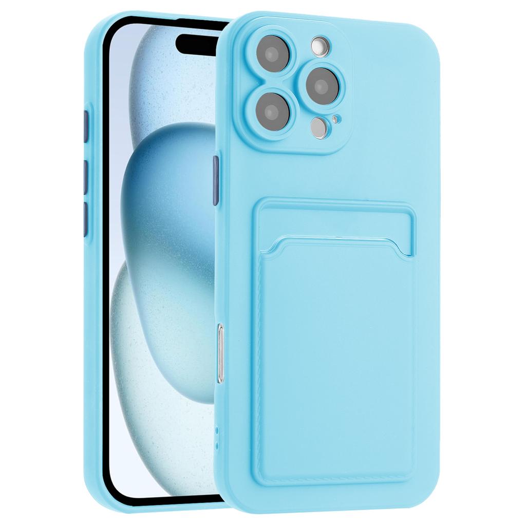 For iPhone 16 Pro Max Case Flexible TPU Phone Cover with Back Card Slot