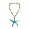 N11181 Fashion Color Resin Starfish Pendant Necklace Seaside Holiday Ocean Series Aluminum Chain Necklace