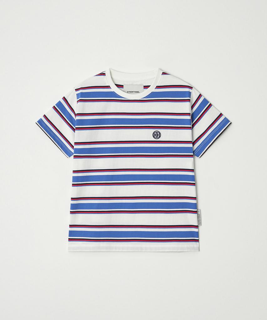 DTHIRTYONE Multi-Stripe Short Sleeve T-Shirt (Blue & Ivory)