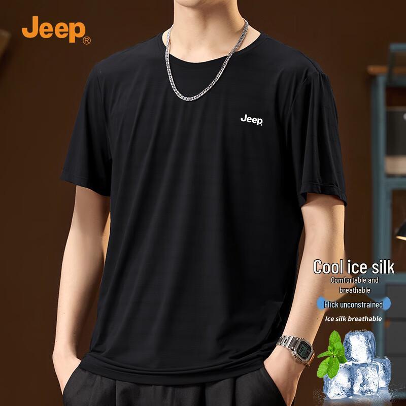 JEEP Men s Ice Silk Quick-Dry Crew Neck T-Shirt 2XL