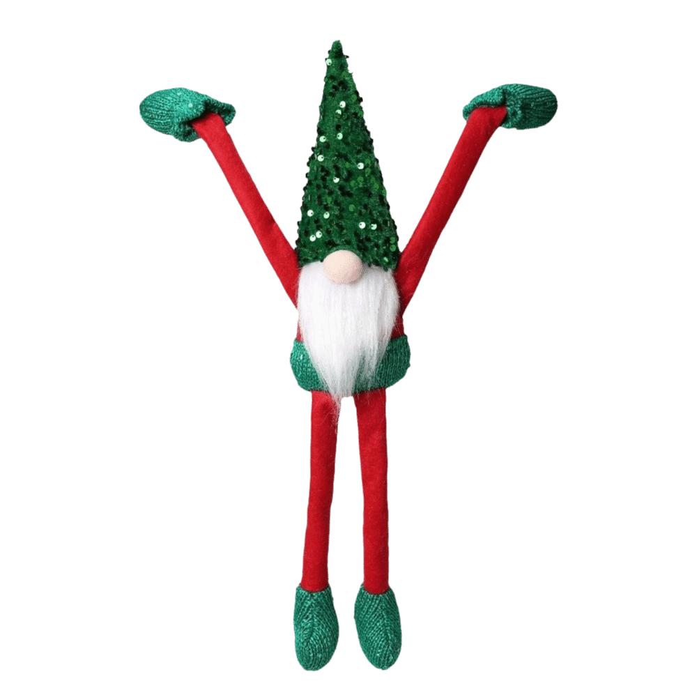 

50CM Long-handed Faceless Doll Bead Design Rudolf Ornaments Fireplace Ornaments Party Decoration зелений