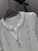 2026 Summer Strappy Knit Short Sleeve Beaded Slimming Top