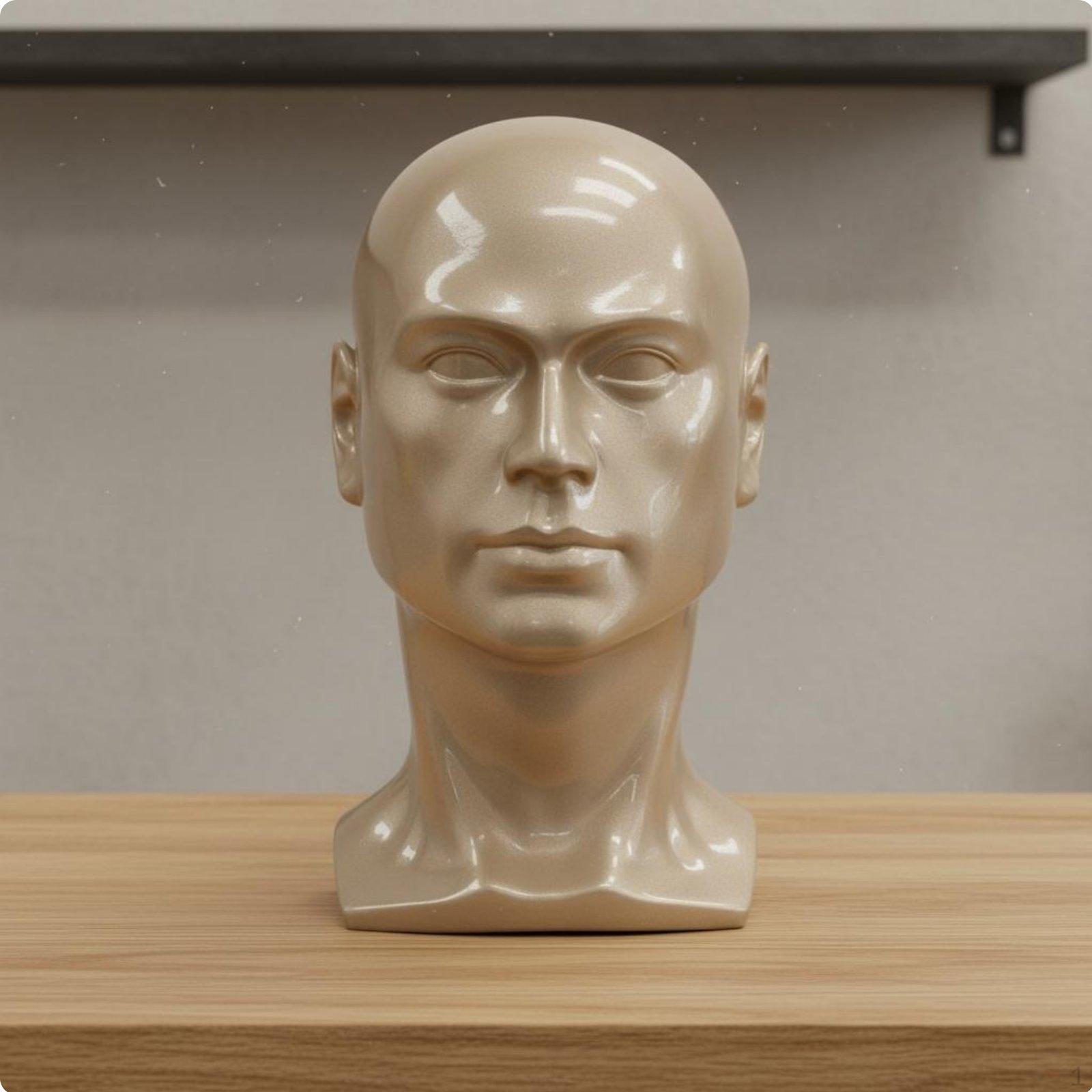Vīrieša manekena galva PVC materiāls Parūku