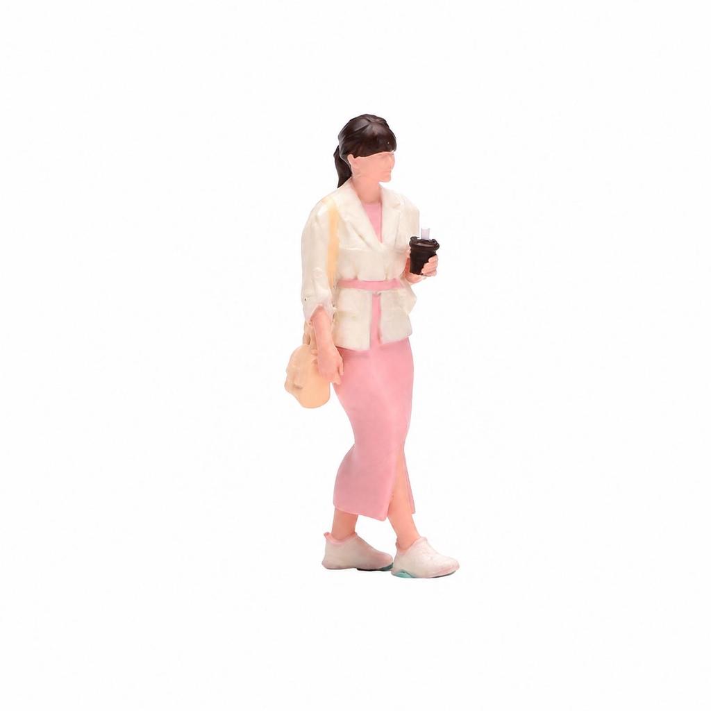 1:64 Scale Walking Woman Figurine Colorfast-Resistant for Architectural Displays