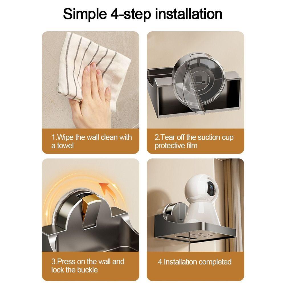 Suction Cup CCTV Monitoring Bracket Wall Mounted Surveillance Mount Shelf  Indoor Outdoor