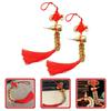 2 Pcs Copper Gourd Decorations Chinese Style Pendant Spring Festival Home Wall Door Hanging New Year Supplies Bonsai Tassel