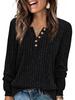 2025 Autumn/Winter Women's Round Neck Casual Long Sleeve Button Knit Top