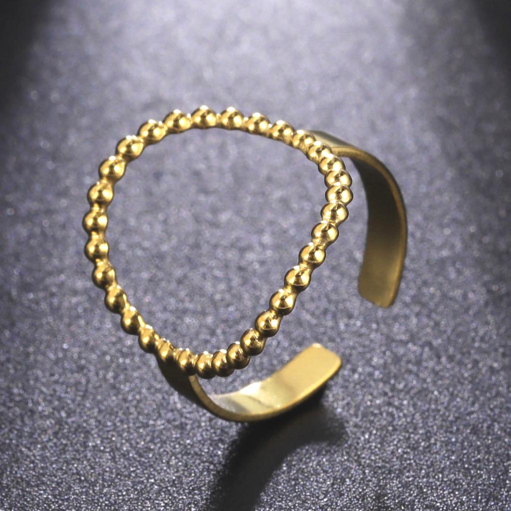 Cazador Trendy Minimalist Women's Ring Stainless Steel Hollow Round Open Rings Gold Color 2026 Trendy Jewelry Valentine Gift