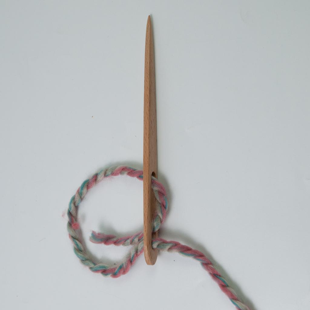 2 Stück Big Eye Häkelnadel Doppelloch Häkelnadel 15mm Dicke Buche Stricknadel zum Weben DIY Wandteppich