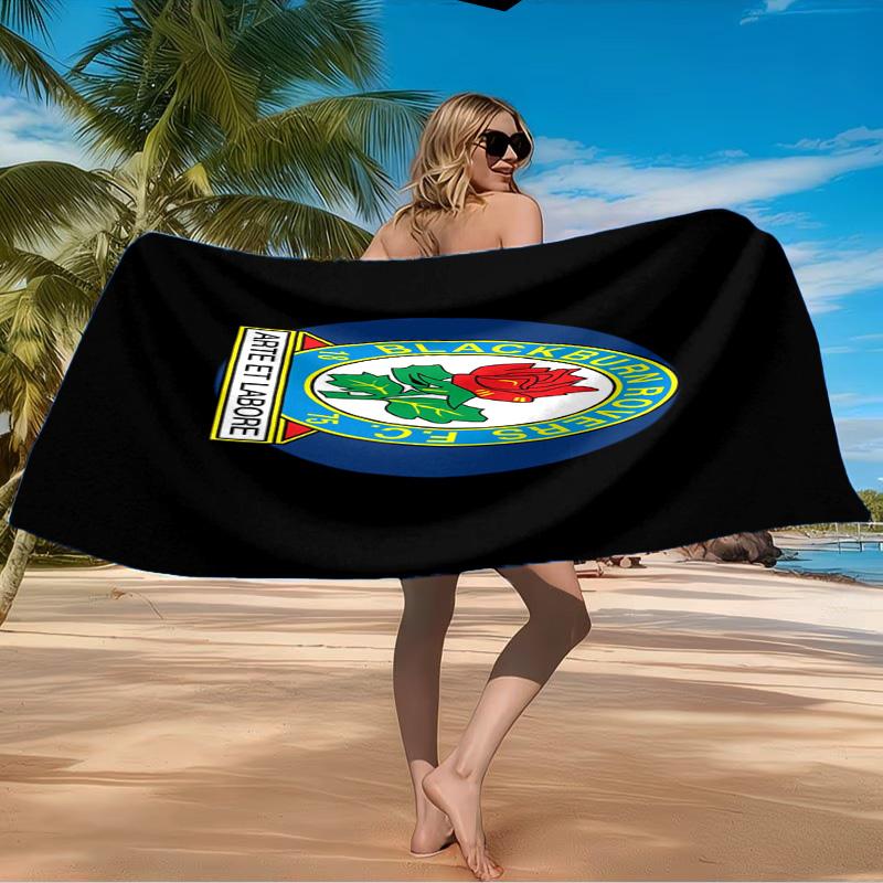 Blackburn-Rovers Wappen Strandtuch Mikrofaser Strandtuch, Leicht und Schnelltrocknend, für Sommerreisen, Schwimmbad-Fan Geburtstagsgeschenk