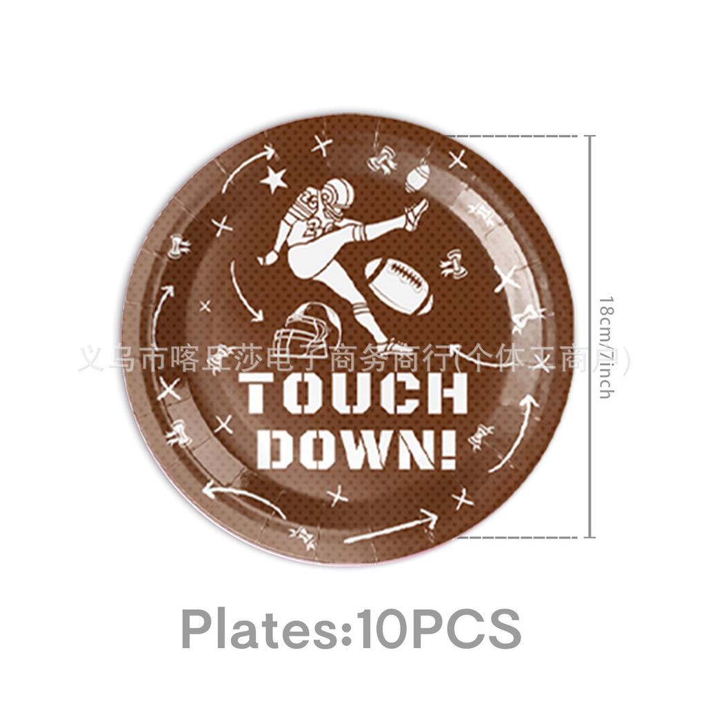 Super Bowl Football Party Supplies American Football Children'S Birthday Party Tableware Tablecloth Paper Plates Tissue Decoration