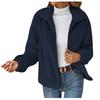 Women's Fashionable  And Winter Plush Cardigan With Zipper Lapel Short Jacket