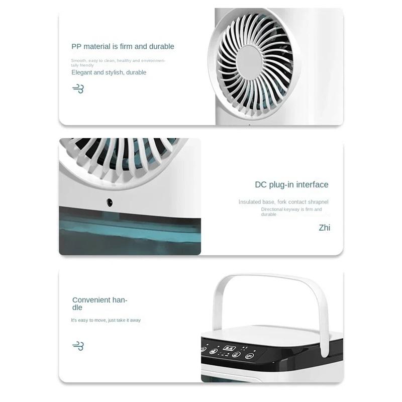 Klima Taşınabilir Fan Masaüstü Çift Sprey Ultrasonik Atomizasyon 3-Speed Sessiz Hava Soğutucu Gece Lambası Elektrikli Fan Ev için