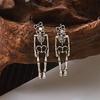Vintage Halloween Skeleton Drop Dangle Earrings for Women Goth Punk Metal Skull Ghost Earrings Girls Festival Party Jewelry Gift