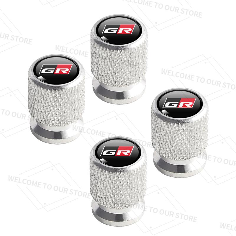 For Toyota ad114pcs/1set For Toyota GR Logo Yaris Levin Hilux Prado Prius Highlander Car Valve Caps Wheel Tires Air Tyre Stem Protective Cover TDX1