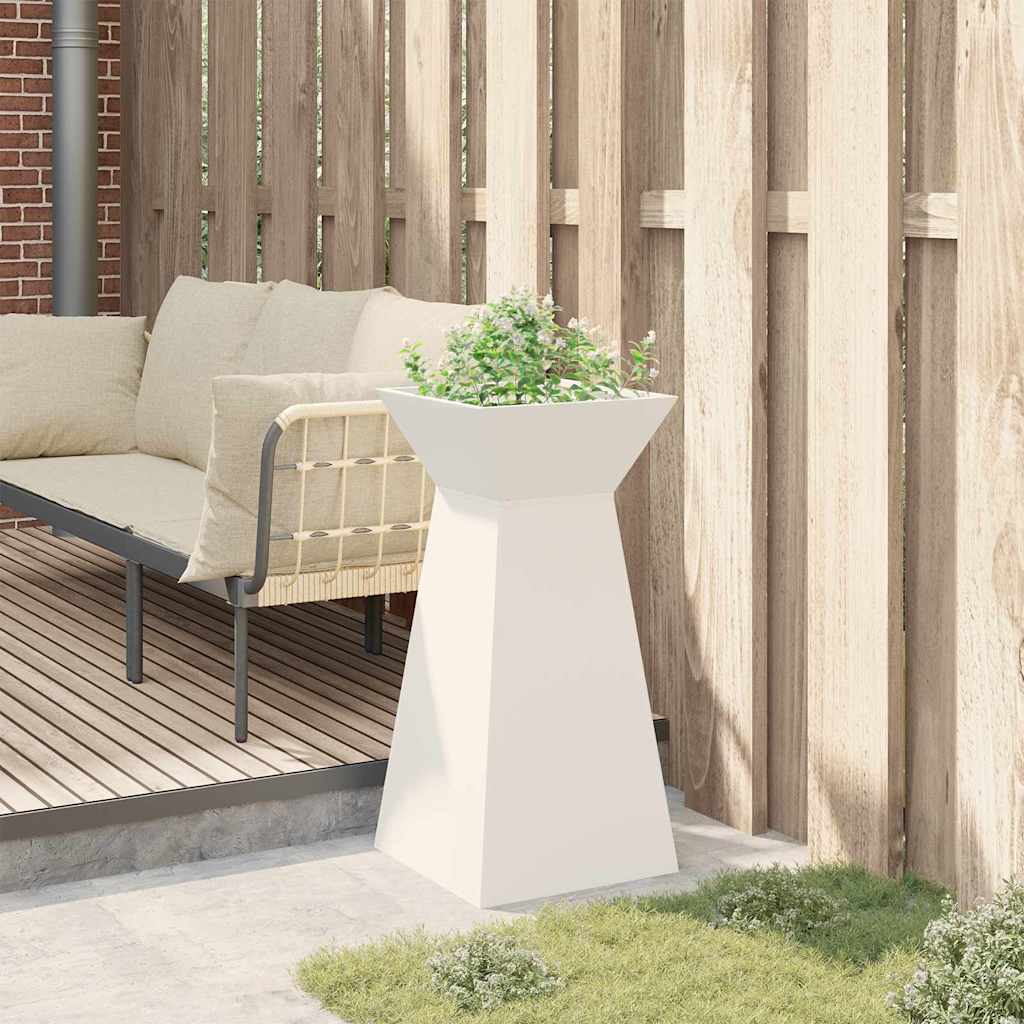Column Planter White 35 X 35 X 73 Cm