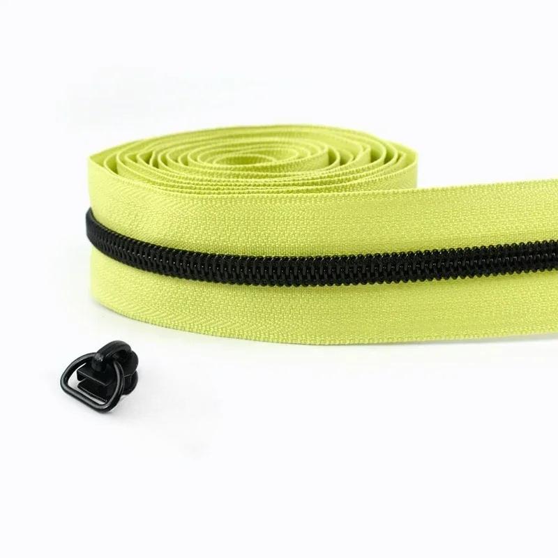 1-5M 5# Meetee Nylon Zippers with Zip Puller Sliders Bag Jacket Zips Tape By The Meter Plastic Coil Zipper Sewing Accessories