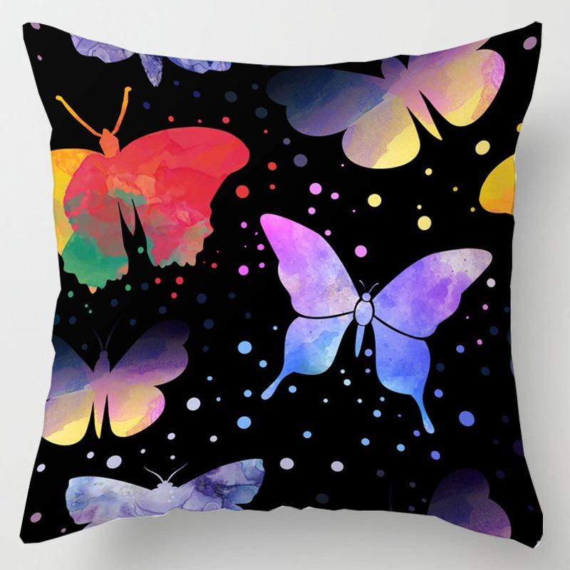 Pillow Bedside Cushion Cushion Butterfly Print Pillow Case Soft Sofa Pillow Office Chair