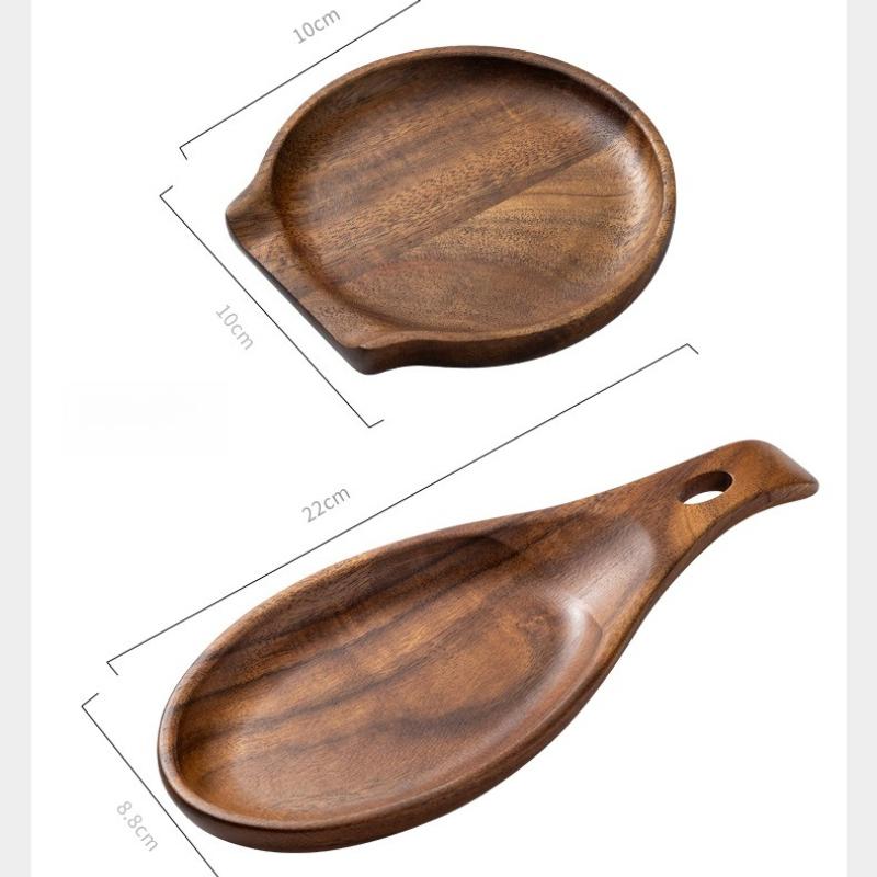 1PC-Rosewood Spoon Rest Holder Storage Rack Rice Spoon Spatula Kitchen Countertop Organizer Rack