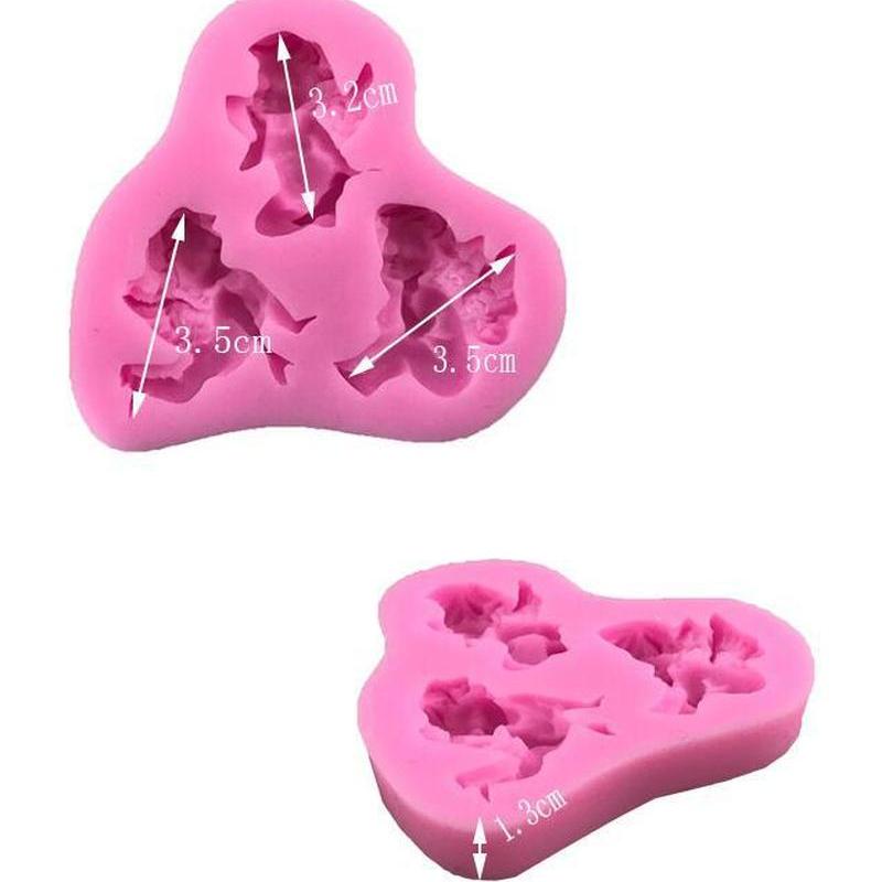 3 Hole Baby Angel Shaped Silicone Mold Cake Decoration Fondant Cookies Tools Candy Molds Creative Angel Chocolate Baking Mold