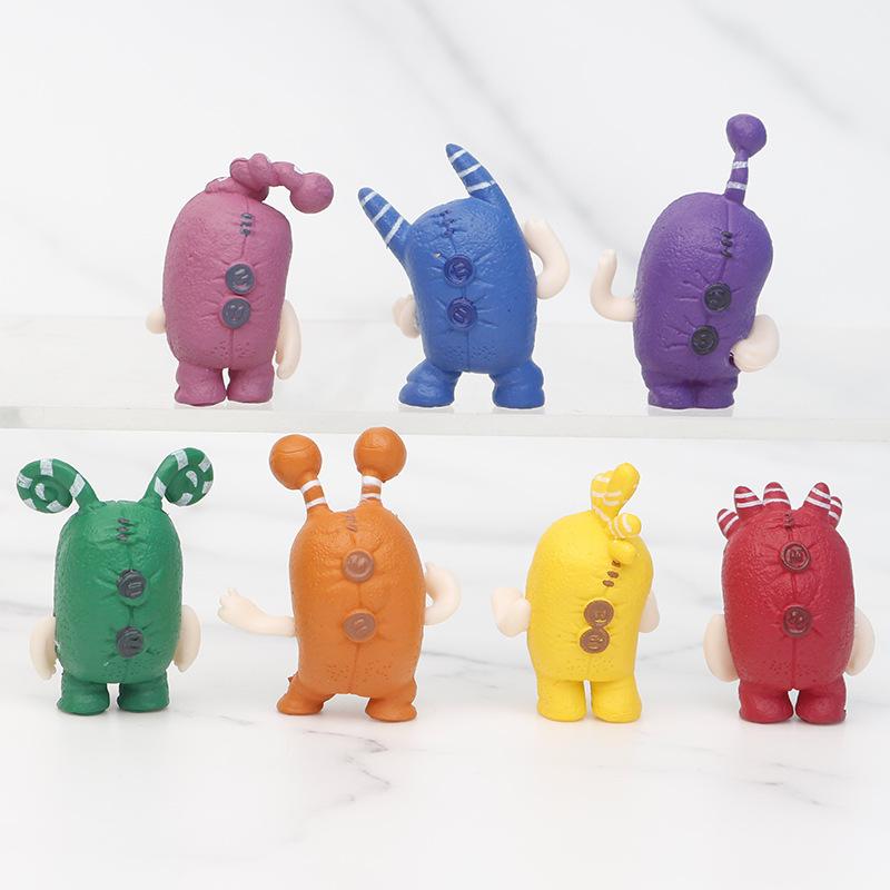 Set da 7 pezzi Giocattoli Action Figure Oddbods Carini 4cm