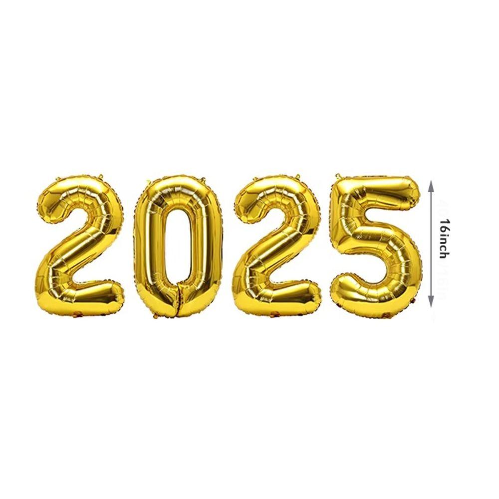 Inflatable Alphabet Balloons Happy New Year 2025 16 Inch Balloon Set New Colorful Foil Balloons