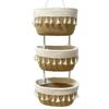 Woven Cotton Multi Pocket Hanging Baskets Handwoven Wall Mount Storage Bag  Living Room