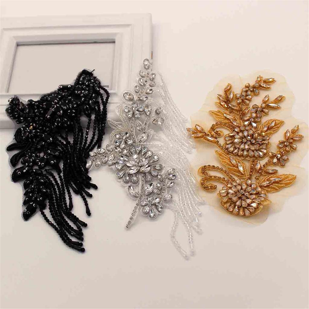 British Style Handmade Shoulder Jewelry Tassel Rhinestones Epaulettes Clothing Accessories Epaulet Shoulder Brooches