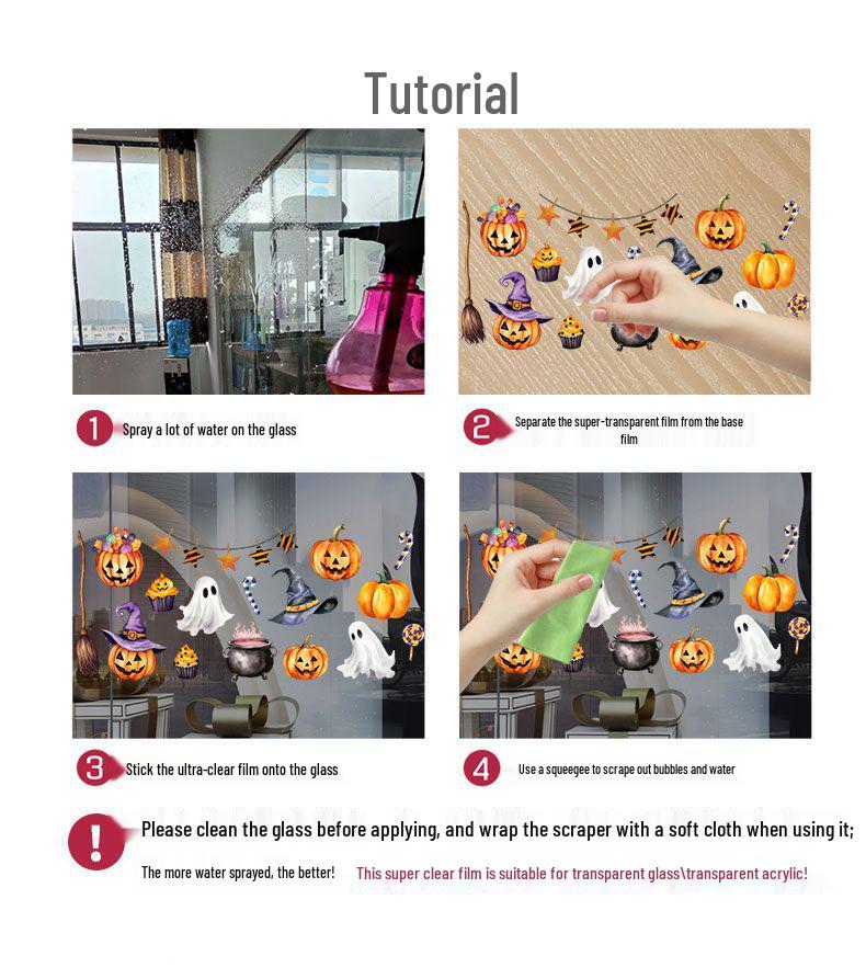 Double-Sided Halloween Window Clings - Little Devil & Pumpkin Decor Stickers for Glass Doors