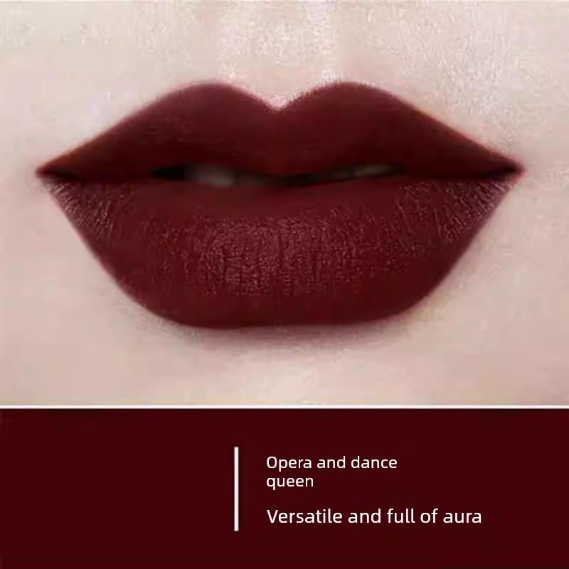 Black Matte Dark-Toned Lipstick in a Deep Shade, Vintage Vampire Style, Long-Lasting and Waterproof