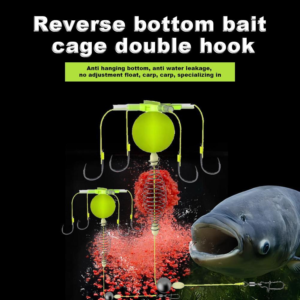 Trap Fishing Hook String Hook Fishing Bait Cage Fishing Set Line Group Feeder Sinker Float Anti Winding Fishing Spring Bait Cage