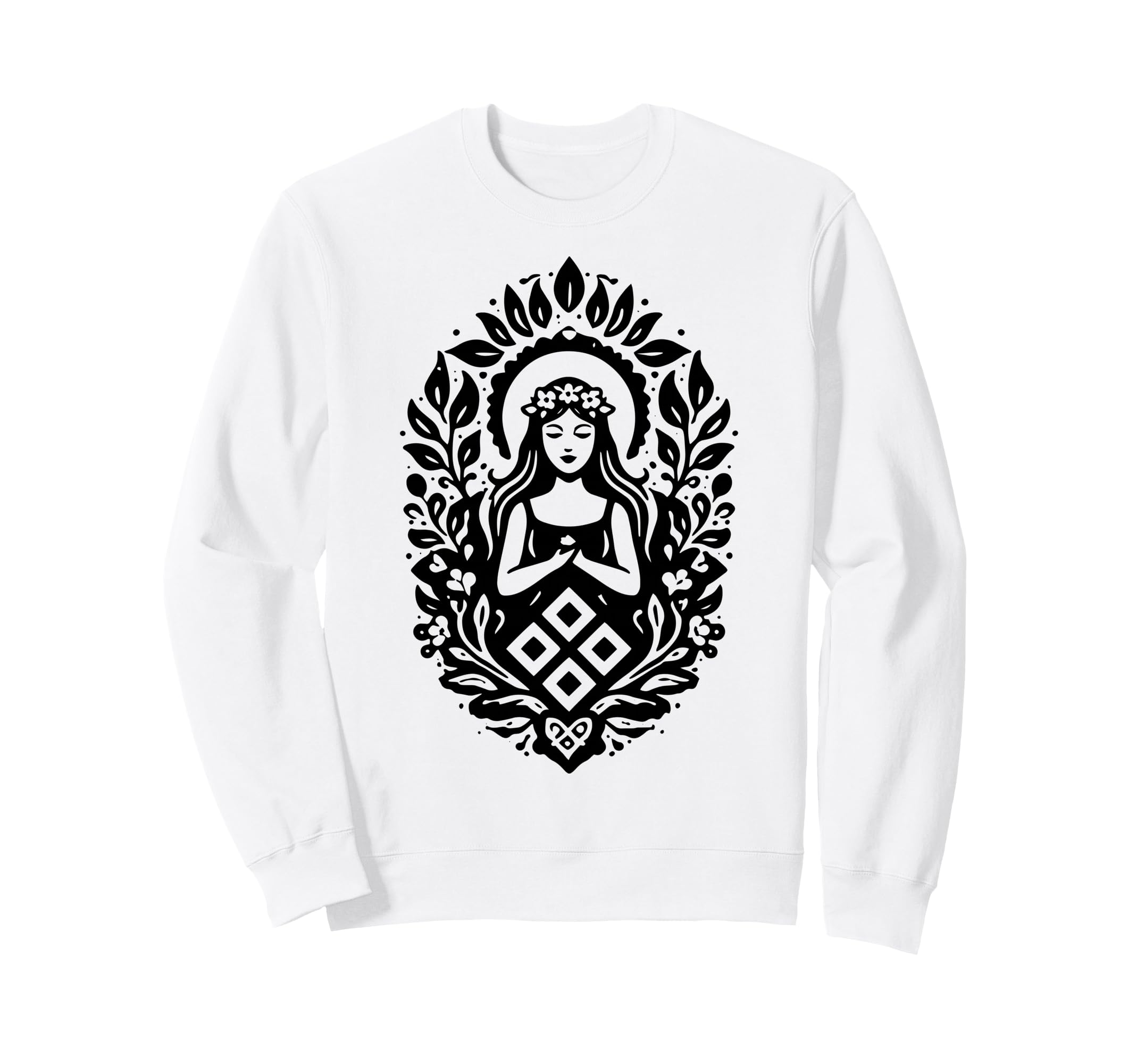 

Minimalist Mokosh Symbol Slavic Pagan Goddess Line Art Sweatshirt чорний