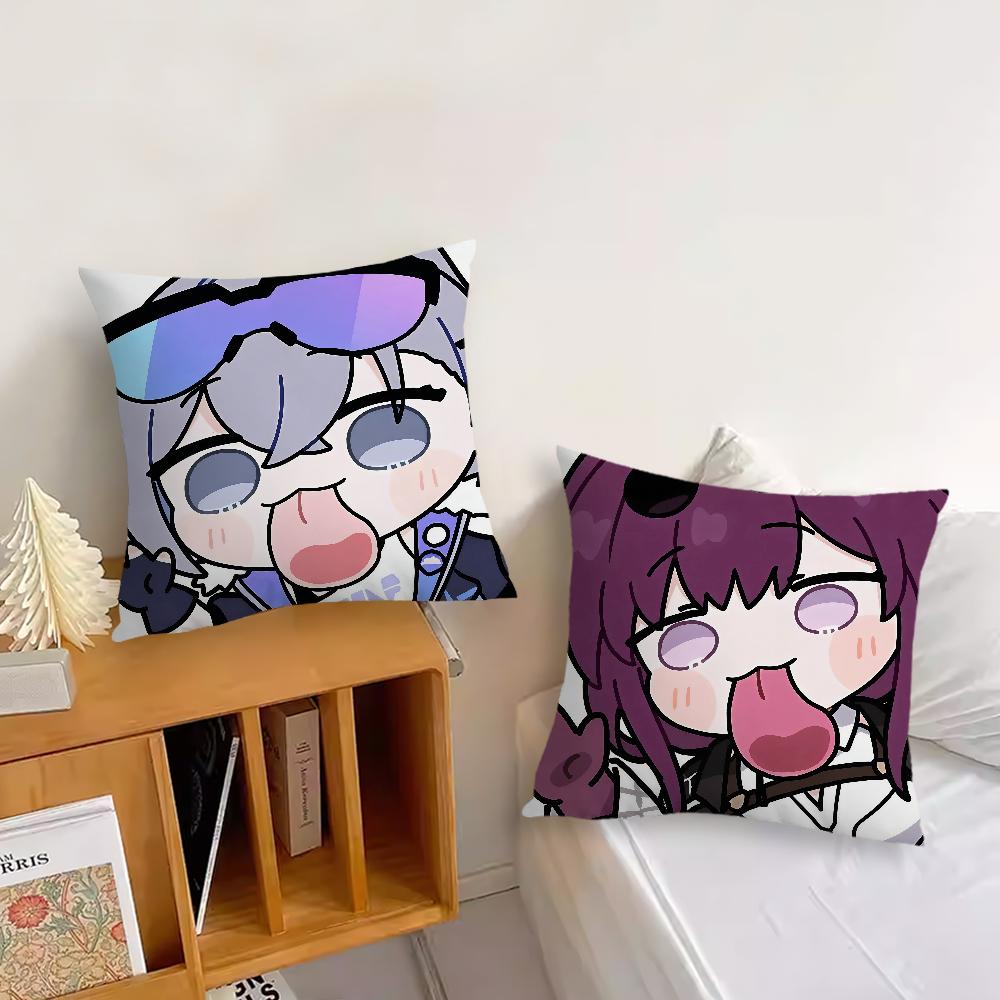 Game Honkai Star Rail face Q-version cushion cover Pillow Cover Decoration Room Home Sofa living Office Car Nordic Simplicity